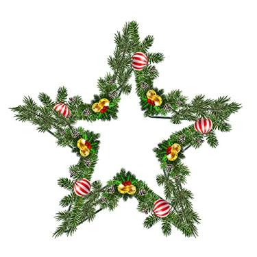 Imagem de ZJchao Anel de Grinalda de Metal Resistente Diy Em Forma de Estrela Decoração de Suspensão para Interior Ao Ar Livre Porta de Parede Artesanato Material de Metal Vários Tamanhos (04)