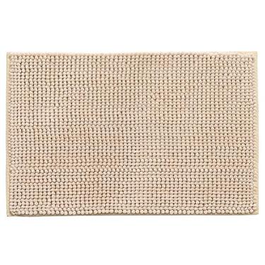 Imagem de Ainoli Chenille Antiderrapante Absorvente de Água Tapete Antiderrapante Banheiro Sala de Estar (Bronzeado claro)