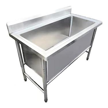 Imagem de Pia utilitária para pia de cozinha de tigela única, pia comercial, pia industrial, 1 compartimento para pia de cozinha comercial, pia de cozinha (100 cm)