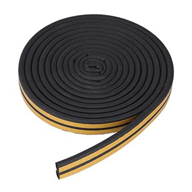 Imagem de SIWOTED 5 Metros 9 * 6mm Tira de Vedação de Isolamento Acústico Autoadesivo para Porta e Janela Vedação de Borracha (Preta)