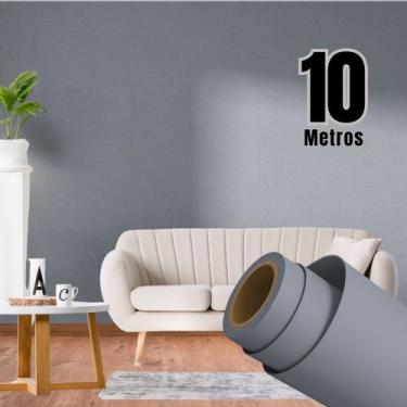 Imagem de Papel de parede PREMIUM 10 METROS Cinza Texturizado Móveis Eletrodomés