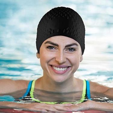 Imagem de Generic Touca de Natação de Silicone à Prova D'água, Capa Flexível para Cabeça, Toucas de Natação para Adultos, Material Ecologicamente Correto Em Branco/rosa/preto/Claro/roxo Claro para Homens e