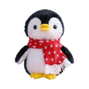 Imagem de Brinquedo De Pelúcia Pinguim De Natal Com Cachecol, Boneco Decorativo 
