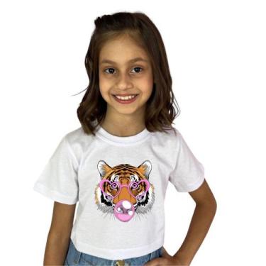 Imagem de Blusinha Infantil Babylook Tigresa Óculos Estampa Modinha - CAMARIM MI