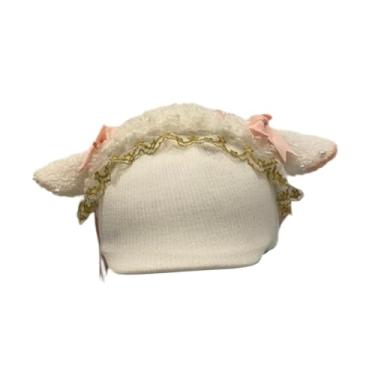 Imagem de Colaxi Capa para capacete de esqui, gorro de tricô decorativo, protetor, quente, macio, fofo e criativo, acessório para capacete de esqui, Orelha de Cabra Branca