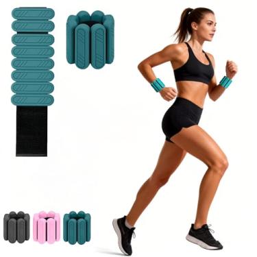 Imagem de VROROPX Pesos de tornozelo para mulheres e homens – Pesos de pulso ajustáveis para treinamento de força, design de borracha de silicone respirável e confortável