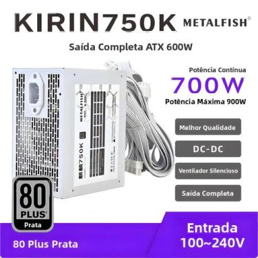 Imagem de Fonte De Alimentação METALFISH KIRIN750K ATX 600W 700W 80PLUS Silver A