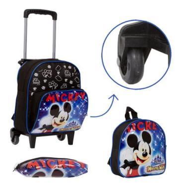 Imagem de Mochila Escolar Masculina de Rodinhas Com Lancheira Mickey - TOYS 2U