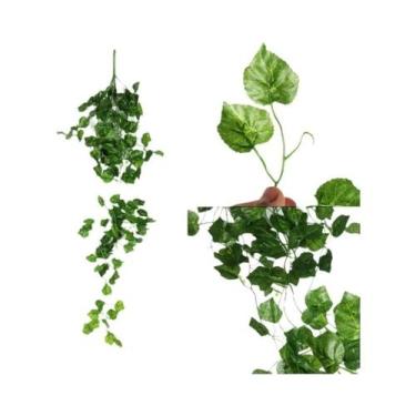 Imagem de Guirlanda De Folhas De Hera Artificial De 90cm Verde Para Decoração De