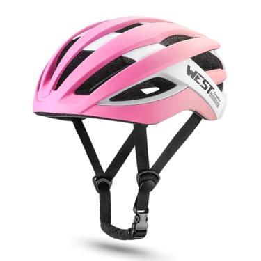 Imagem de Capacete de bicicleta adulto CUOFYUNL Capacete de ciclismo leve ajustável para homens e mulheres Capacetes de conforto resistentes a quedas para ciclistas de montanha (Rosa)
