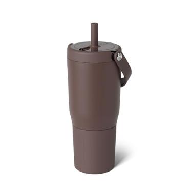 Imagem de BrüMate Copo de viagem Resa 708 g 100% à prova de vazamento com alça e canudo | Canudo SoftSip flexível | Manga de silicone para durabilidade | Aço inoxidável | Suporte para copo e garrafa de água