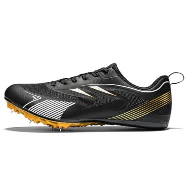 Imagem de REXSVAN Tênis de corrida masculino e feminino, 8 spikes, meninos e meninas, Preto, 36