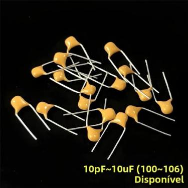 Imagem de Capacitor Cerâmico Multicamadas 100pcs PLR 50V 100~106 pF~uF P=5.08mm 