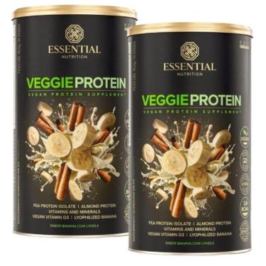 Imagem de Kit 2x Veggie Protein Banana com Canela - (462g cada) - Essential Nutrition-Unissex