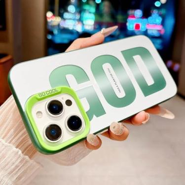 Imagem de HYUEKOKO "GOD HAS A Plan for You, capa de telefone para iPhone 12 e iPhone 12 Pro, linda moda impressão de letras e estética design simples, capa macia de TPU fino à prova de choque para meninas