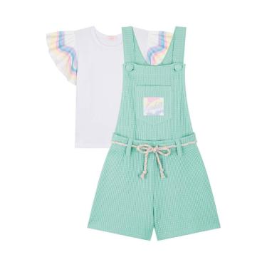 Imagem de Conjunto Infantil Menina Jardineira Moletom/Blusa Kukiê-Feminino