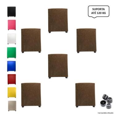 Imagem de Kit 6 Pufs Puff Banqueta Cubo Quadrado Decorativo Casa - Mercadão Dos 