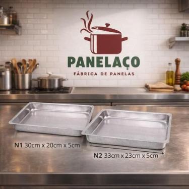 Imagem de Jogo 2 Formas Assadeira Retangular Tabuleiro Aluminio Alta  .n1 30x20x