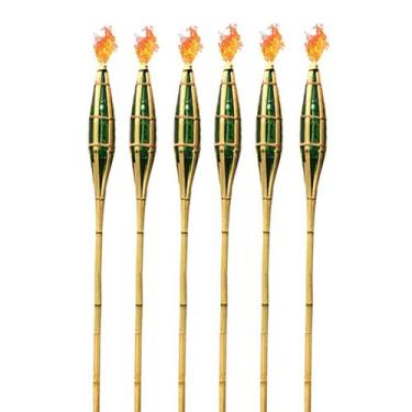 Imagem de Kit Com 6 Tochas Iluminação Decoração Tocha Luau 130cm - Real Seda