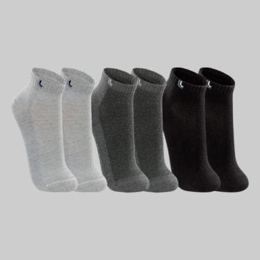 Imagem de Kit 3 Pares de Meias Lupo Cano Curto 03225-089, Preto, Cinza, Grafite,