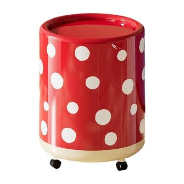 Imagem de Fenteer Lixeira com Rodas, Cesto de Lixo Doméstico Versátil e Criativo para Quarto, Escritório, Banheiro, Casa e Cômoda, Branco