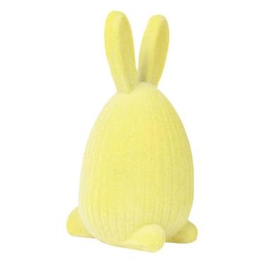Imagem de FLCPJGV Coelhinho Da Páscoa Fofo com Cobertura Aveludada, Decoração para Festas, Artesanato, Estátua Criativa de Páscoa, Enfeite de Mesa para As Festas de Fim, Amarelo, Tamanho real