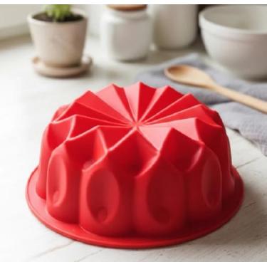 Imagem de Forma de Silicone Decorada Para Air Fryer Pudim Bolo Sobremesas 22cm