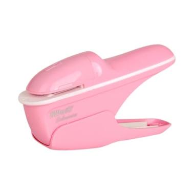 Imagem de Esquirla Grampeador sem furos, grampeador manual para encadernação sem grampos, máquina de grampear grampos, de papel para folhetos, Rosa