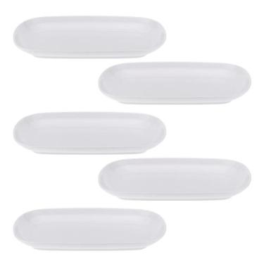 Imagem de Kit Cinco Travessa Retangular de Melamina Rasa 21,7 x 14,2 x 2 cm WECK