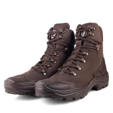 Imagem de Bota Coturno Masculina Couro Adventure Militar Motociclista Tático Pesca Trilha Casual Militar-Masculino