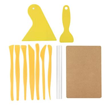 Imagem de Kit de ferramentas de argila 11 peças para modelar ferramentas de cerâmica com placa de rolo de acrílico para projetos de artesanato faça você mesmo, arte de cerâmica, crianças, adultos, artistas
