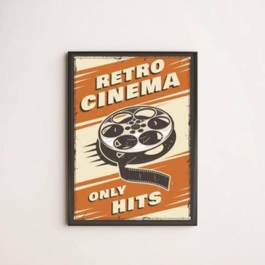 Imagem de Quadro Decorativo Retrô Cinema Only Hits 45X34 Moldura Preta