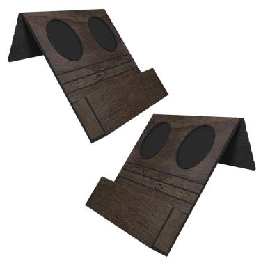 Imagem de Kit 02 Esteiras Bandejas Com Suporte Para Copos e Controle Para Sofá MDF Tabaco - Gran Belo