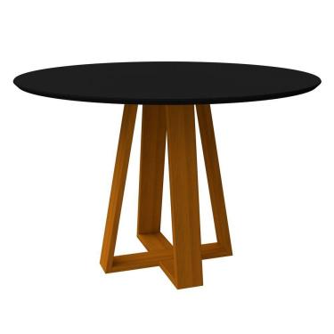 Imagem de Mesa De Jantar Para 4 Lugares Tampo 1,20m Vitoria Ypê Preto New Ceval