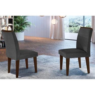 Imagem de Kit 2 Cadeiras Sala Jantar Lunara Madeira 2 Un Capuccino-grafite - Rufato