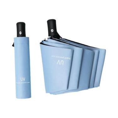 Imagem de Guarda-chuva Compacto Automático Preto Marinho De 8 Varetas Com Abertu