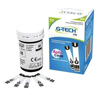 Imagem de Tiras Reagentes Medidor Glicemia Diabetes G-Tech Lite 50 Unidades