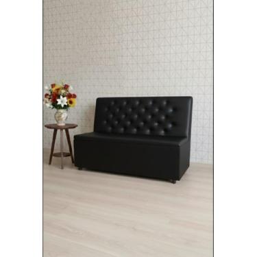 Imagem de Poltrona sofá Booth 1,10CM material sintético Preto - O REI DAS POLTRO