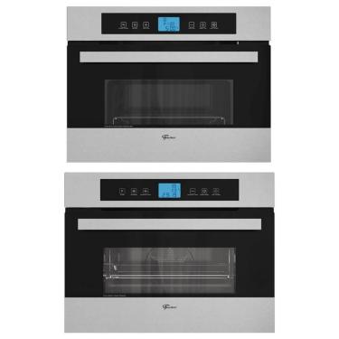 Imagem de Kit Forno Elétrico Fischer Platinium Embutir 43l Air Fryer 8 Funções+ Micro-ondas Platinium 35l 110V