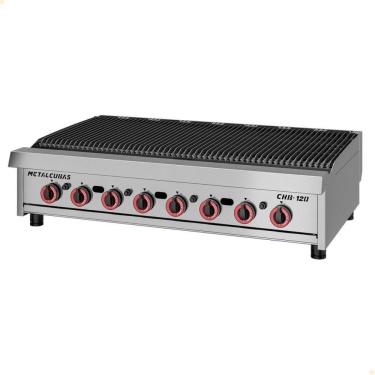 Imagem de Char Broiler Chapa A Gás Metalcubas Chb 120 120x50cm 8 Queimadores Acendimento Automático