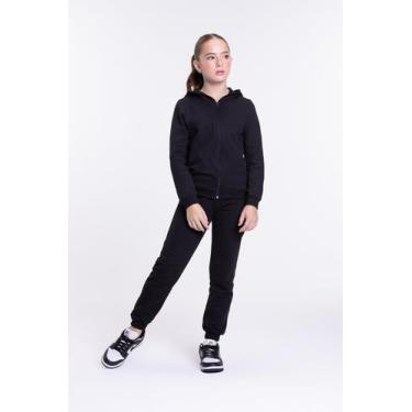 Imagem de Conjunto Moletom Infantil Capuz e Zíper Preto - Vida Costeira, Preto, 