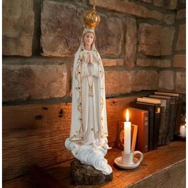 Imagem de Imagem Resina Nossa Senhora De Fátima Branca Grande 48cm - Taimes