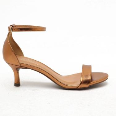 Imagem de Sandália Sapato da Corte Salto Baixo Fino Gisele, S bronze, 36