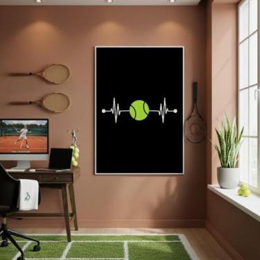 Imagem de Quadro Batimento Cardíaco Tênis-70X50Cm Mold Preta - Quadros On-Line