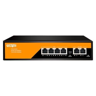 Imagem de Switch 4 Portas Poe Ativo com 2 Uplink Câmeras Ip 10/100m