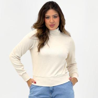 Imagem de Blusa Cativa Gola Alta Manga Longa Canelada Feminina-Feminino