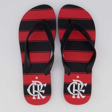 Imagem de Chinelo Flamengo Manto I 2025 Preto e Vermelho-Masculino
