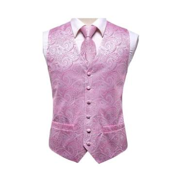 Imagem de Colete De Luxo Masculino Dourado Com Gravata Borboleta, Lenço De Bolso