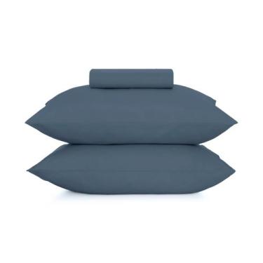 Imagem de Jogo De Cama Solteiro Toque Acetinado Altenburg Azul, UN, Azul