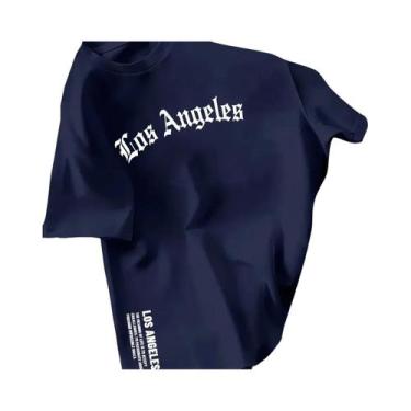 Imagem de Camiseta Casual De Algodão Masculina De Verão Com Estampa Los Angeles,